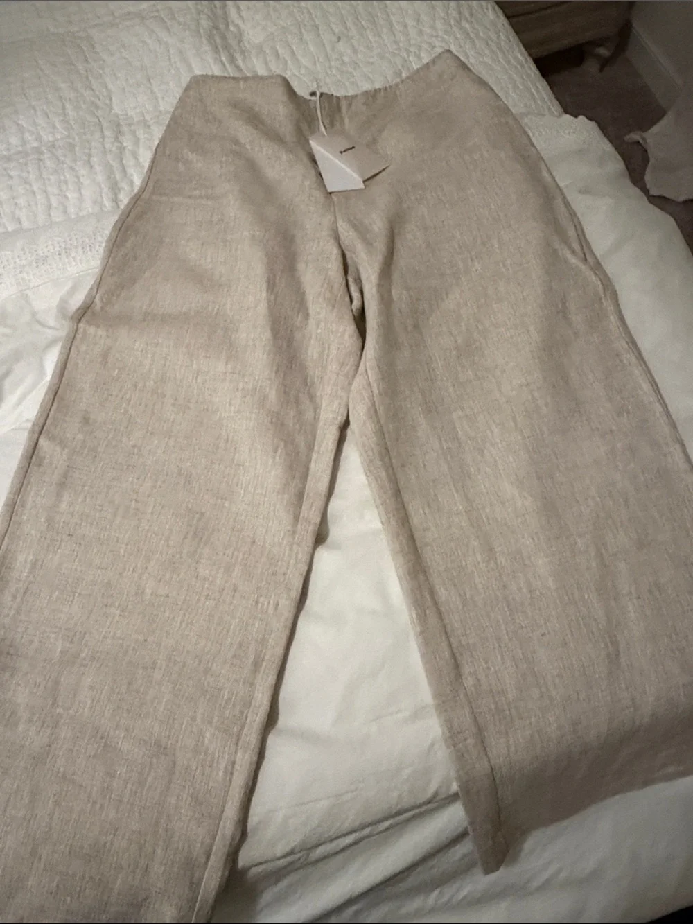 Reformation Joni Linen Pants in Natural Beige size 6P